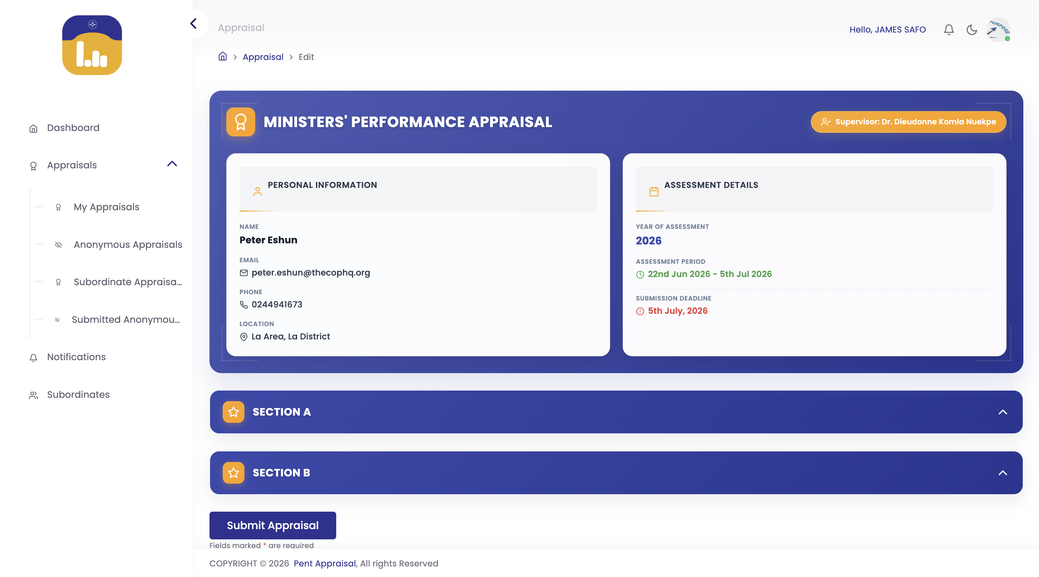 CoP Appraisal System